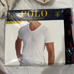5 Cotton Polo by Ralph Lauren Men's Classic V neck T Shirts